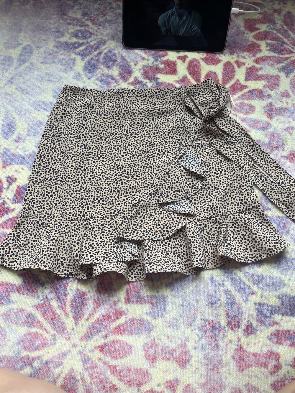 Women’s animal print Ruffle Wrap Skirt